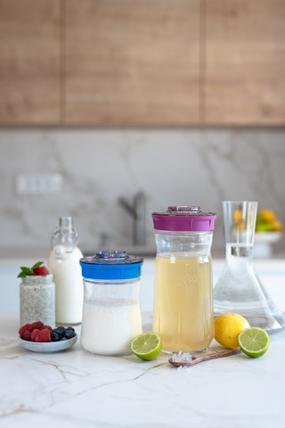 Fermenteringsglass 900 ml med lokk –  for hjemmelaget probiotisk vannkefir